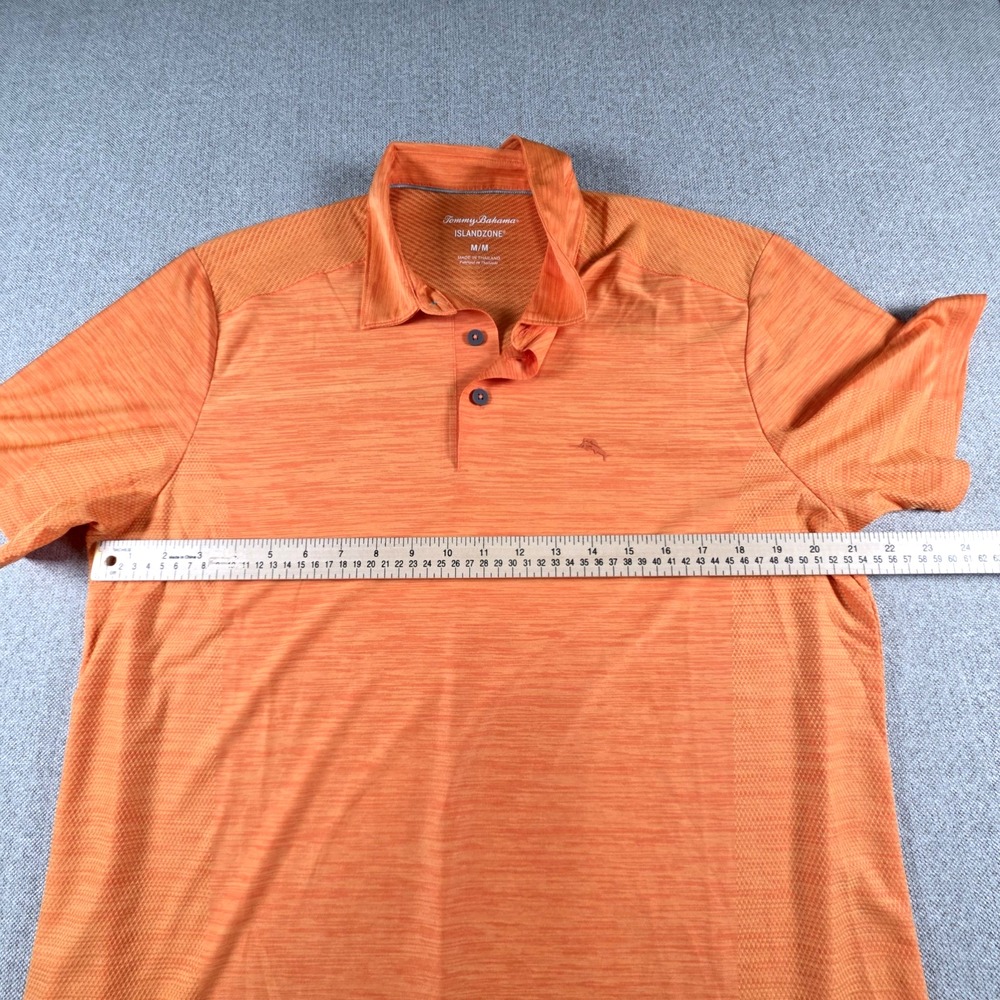 Tommy Bahama Island Zone Short Sleeve Orange Polo Shirt Men's M Polyester Golf - Picture 7 of 9